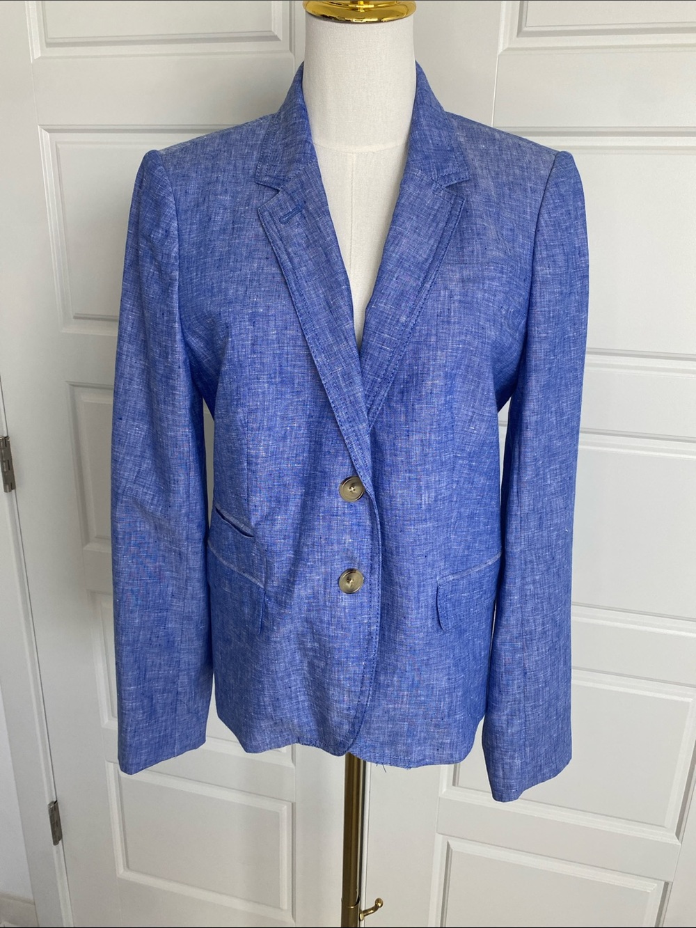 J.Crew Linen Schoolboy Cobalt Blue Blazer Jacket Size 12